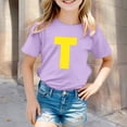 thumbnail image 2 of TZEWGL Cute Shirt For Kid Letter Printed Short Sleeve Print Crewneck Top For Newborns size 8-9T, 2 of 4