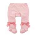 thumbnail image 1 of Collants Unis pour Bébés Filles, Leggings Extensibles avec Nœud, 1 of 8