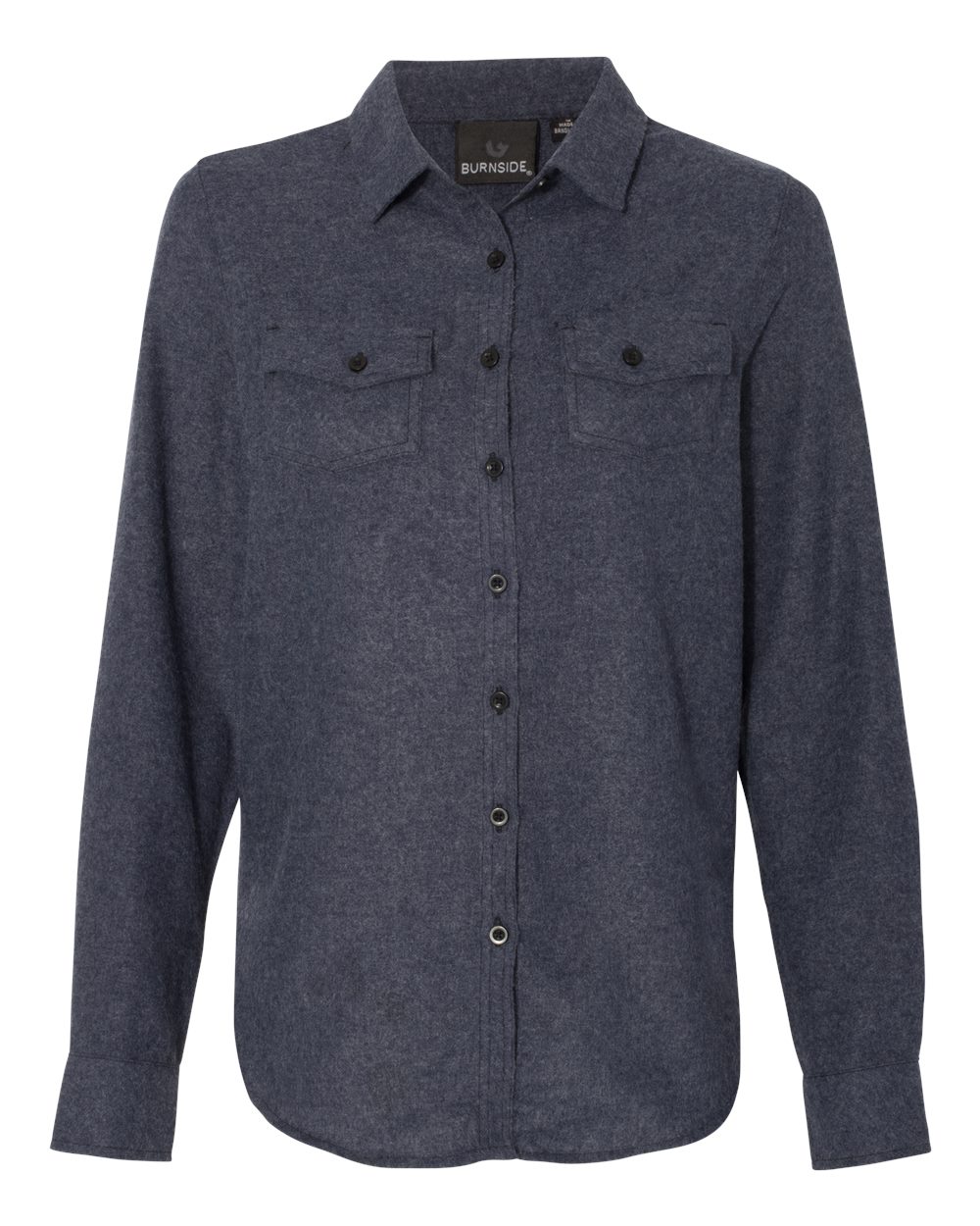 Burnside Womens Long Sleeve Solid Flannel Shirt, S, Denim