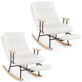 thumbnail image 1 of Costway Lot de 2 Chaises Berçantes pour Chambre de Bébé avec Dossier Réglable à 5 Niveaux et Repose-Pieds Rétractable, 1 of 10