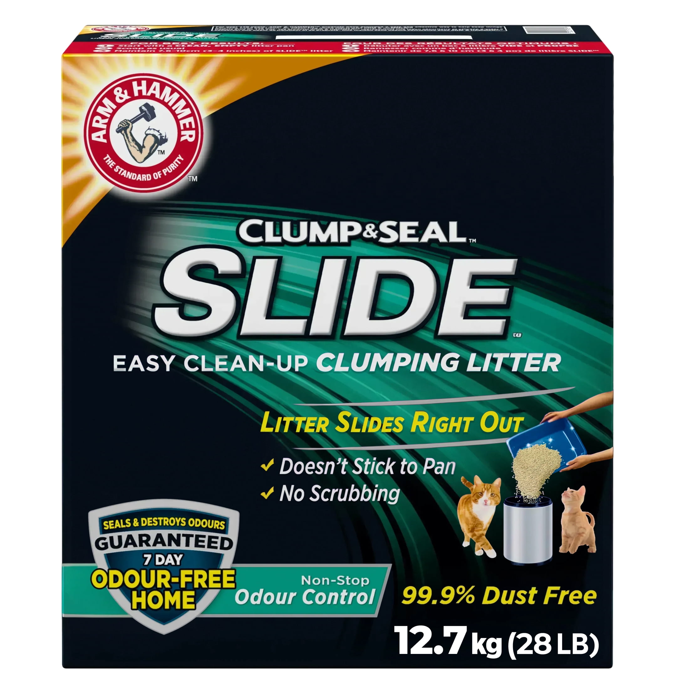 Arm & Hammer Slide Non-Stop Odour Control Clumping Cat Litter, 12.7 kg