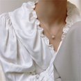 thumbnail image 1 of Collier de Perles Chaîne Fine en Alliage Pendentif de Perles Mode Chaîne de Perles Imitation Perle Géométrique Design Simple Collier Fin Chaîne pour Femmes Filles, 1 of 6