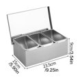 thumbnail image 4 of Produce Storage 3/4/5/6 Compartment Trays Stainless Steel Detachable Topping Station Plastic Pizza Ingredients Condiment Dispenser Reusable Condiment Seasoning Container For Home Or Restaurant, 4 of 8