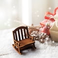 thumbnail image 4 of Christmas Mini European Wooden Vintage Rocking Chair Small Cloth Doll Miniature Furniture Chair Props Pendant Model, 4 of 6