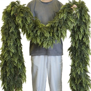 Boovnll Guirlande de Noël, Guirlande de Noël Norfolk - Fourche Norfolk Guirlande Naturelle - Guirlande Artificielle pour Décoration de Table de Noël Cheminée Mur Maison, Guirlande de Pin, Guirlande