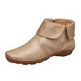 thumbnail image 2 of EGNMCR Bottines pour Femmes Bottes Décontractées Plates Rétro à Fermeture Éclair pour Femmes Fermeture Éclair Latérale Bout Rond Bottes Chaussures, 2 of 4