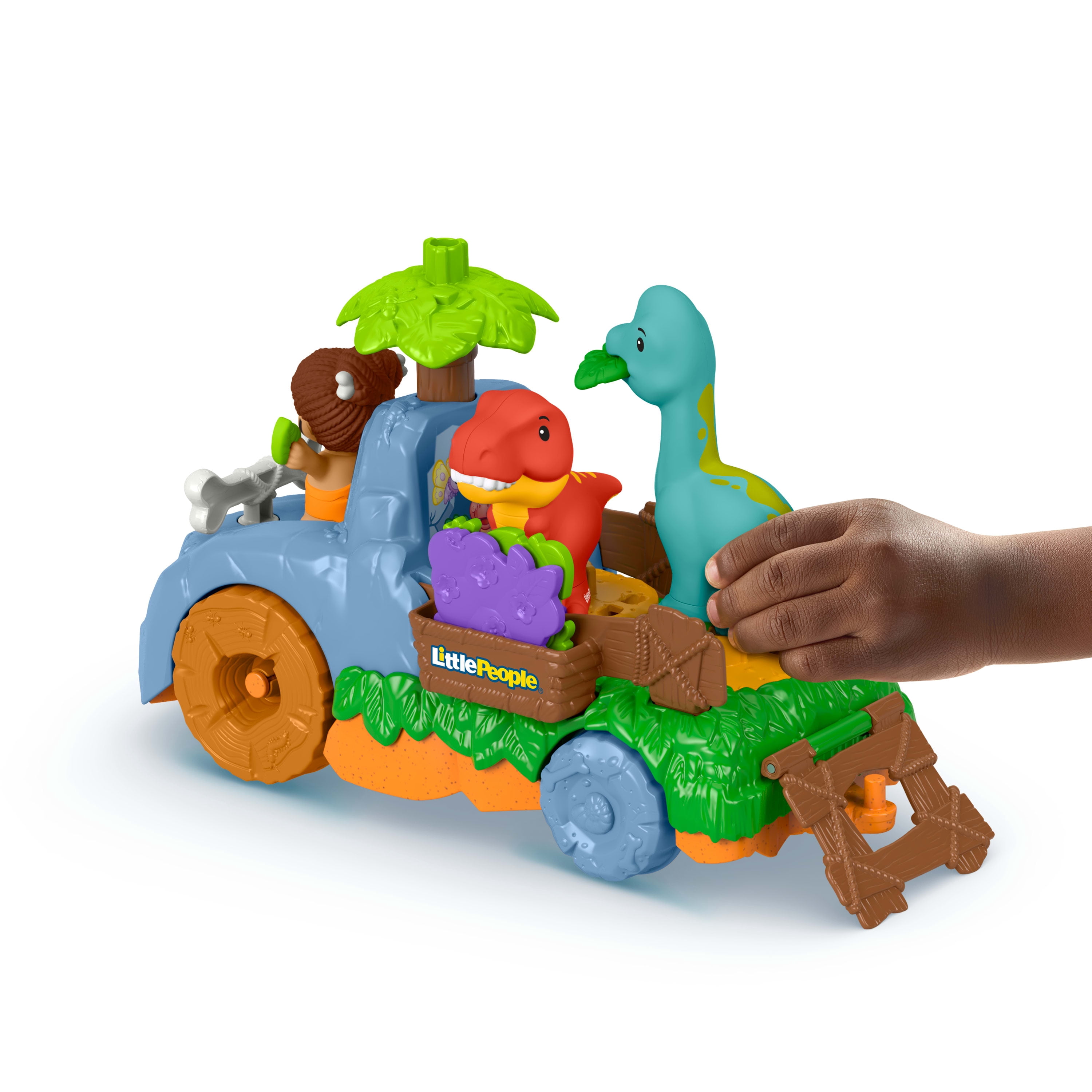 Camion Dino gigoteur Little People de Fisher-Price, coffret de dinosaures de 6 éléments pour les tout-petits