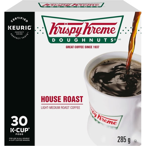 Bundle of 4 - Krispy Kreme Doughnuts Smooth House Roast Single Serve Keurig Certified K-Cup pods for Keurig brewers, 30 Count (Pa 30 Count (Pack of 1)