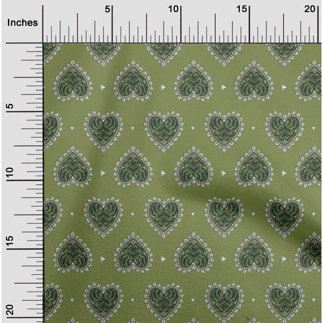 oneOone Silk Tabby Fabric Floral Block Printed Craft Fabric BTY 42 Inch Wide