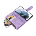 thumbnail image 4 of Case for Samsung Galaxy S21 5G Cover Zipper Pocket Wallet Case Magnetic Protective - Purple, 4 of 5