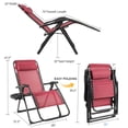 thumbnail image 2 of Costway Chaise Zéro Gravité Surdimensionnée Chaise Longue de Patio Fauteuil Inclinable Pliant Robuste Bordeaux, 2 of 8