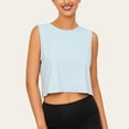 thumbnail image 3 of Chbgutlmr Débardeur pour Femmes Col Rond Sans Manches Couleur Unie Ample Athlétique Course Crop Tops Été, 3 of 6