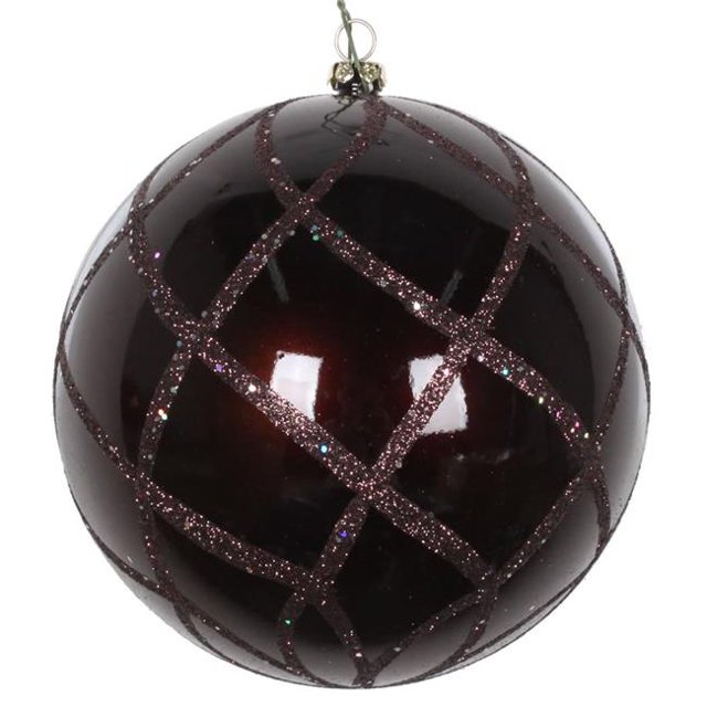 Vickerman MT198175D 4.75 in. Chocolate Candy Glitter Net Ornament - 3 per Bag