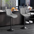 thumbnail image 2 of Hawsaiy Adjustable Bar Stools Set of 4, Swivel Counter Height Bar Chairs with Back, Modern Technical Fabric Barstools for Kitchen Island & Home, Dark Gray, 2 of 10