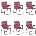 thumbnail image 1 of Gymax Set of 6 Patio Folding Web Chair Set Portable Beach Camping Chair Red, 1 of 8