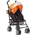 thumbnail image 1 of Patiojoy Lightweight Foldable Baby Stroller Aluminum frame proof UV canopy Orange, 1 of 10