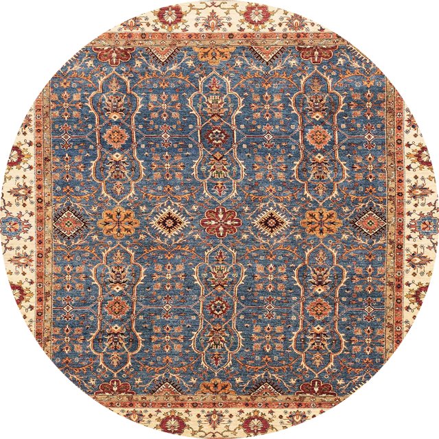 Ahgly Company Tapis d'Intérieur Ronds Abstraits Orientaux Bruns, 4 Pieds Rond