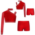 thumbnail image 1 of Manyakai Gymnastic Dance Outfits for Girls Latin Jazz Dance Performance Costumes Athletic Sports Workout Red 16, 1 of 7