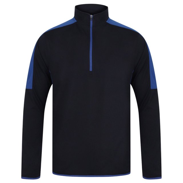 Finden & Hales Couche Intermédiaire Fermeture à Glissière 1/4 Panneau Contrasté pour Hommes