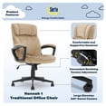 thumbnail image 2 of Serta Hannah Chaise de Bureau en Microfibre avec Appui-Tête Coussin Peluche Beige, 2 of 13
