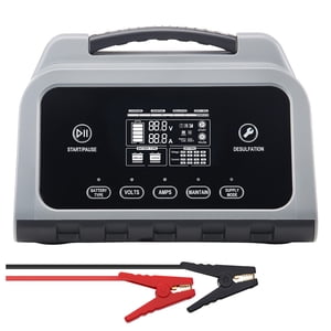 KFFKFF Smart Battery Charger, 12A, 6V 12V 24V 36V 48V Lithium LiFePO4 Lead-Acid (Gel / AGM) Car Battery Charger, with LCD Display