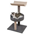 thumbnail image 1 of Animooos - Arbre à Chat à 3 Niveaux avec Tapis, Hauteur de 30 Pouces, Gris et Beige, 1 of 2