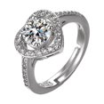 thumbnail image 1 of EGNMCR Rings Imitation Moissanite Engagement Wedding Round Imitation Diamond Promise Ladies Gift the ring, 1 of 1
