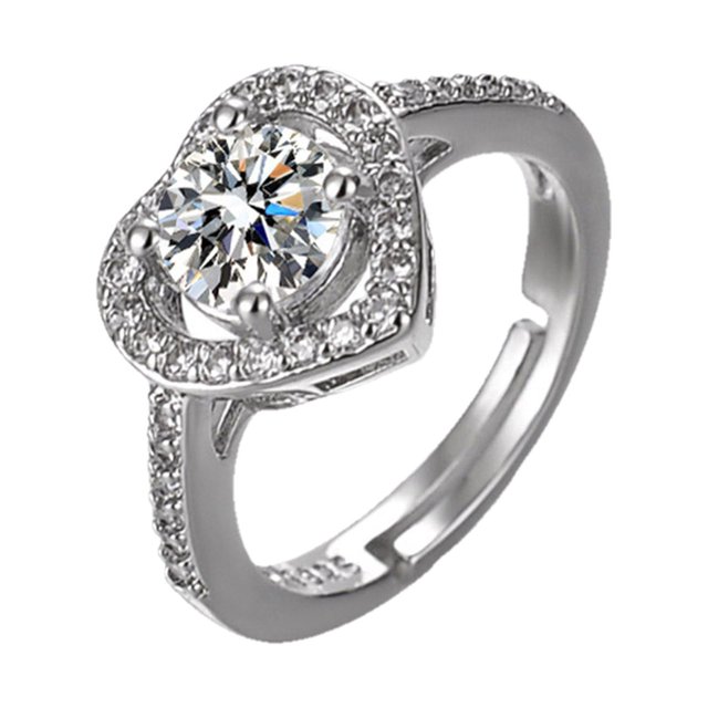 EGNMCR Rings Imitation Moissanite Engagement Wedding Round Imitation Diamond Promise Ladies Gift the ring