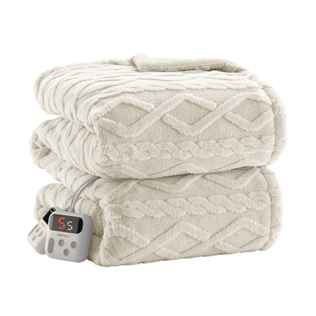 Heated Throw Blanket,Soft Flannel Heating Blanket with with 8 Hours Auto Off 10 Fast Heating Levels,Machine Washable,Overheating Protection
