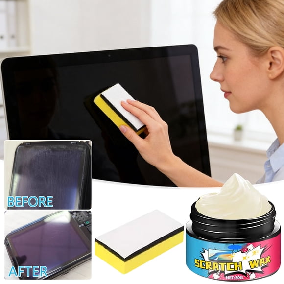 Lunxisen 3 Pcs Screen Scratch Remover Repair Paste Polishing Sponge Kit Restores Smoothness Shine For Phone Computer Tablet Display Screen Protector Care(30g)