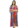 thumbnail image 4 of Bimba Exclusive Rayon Kaftan Chic Coverup Dress Drawstring Waist Night Wear, 4 of 9