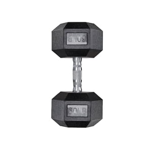 Fixed Dumbbell, 60LB Rubber Coated Dumbbell Free Weights with Solid Cast-Iron Core Grip