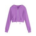 thumbnail image 1 of Timegard Zip up Hoodies for Women Plus Size Cropped Sweatshirts Long Sleeve Shirts Pullover Solid Color, 1 of 5