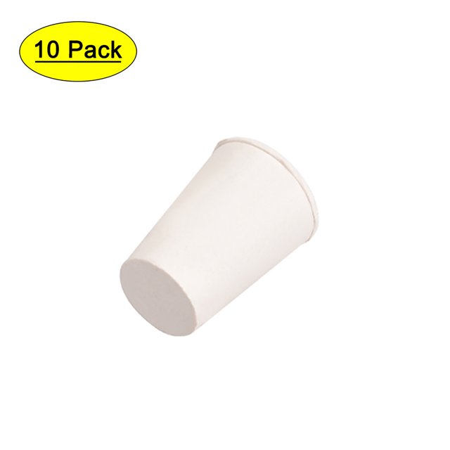 Unique Bargains White Tapered Shaped Solid Rubber Stopper for Lab Tube Stopper Size 1 10Pcs