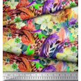 thumbnail image 2 of Soimoi Poly Georgette Fabric Animal Skin & Tropical Flower Decor Fabric Printed Yard 42 Inch Wide, 2 of 3