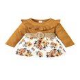 thumbnail image 1 of Princesse Bambin Bébé Fille Robe d'Automne Imprimé Floral à Manches Longues A-Ligne Robes avec Ceinture, 1 of 9