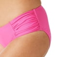 thumbnail image 2 of Ocean Blues Women's Full Coverage Bikini Bottom Mid Rise Ruched Sides Swim Bottoms Pink Size Large, 2 of 6