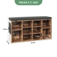 thumbnail image 3 of BeesClover Multi-Functional Entryway Bench with Shoe Storage, Padded Seat, 10-Cubby Adjustable Shoe Organizer – Small Shoe Rack Bench with Side Pockets for Hallway, Bedroom, Mudroom, and Living Room, 3 of 8
