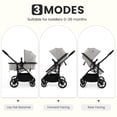thumbnail image 4 of INFANS 2 in 1 Baby Stroller, Convertible Stroller with Bassinet Reversible Seat Adjustable Backrest Canopy One Hand Fold, Compact Toddler Pushchair for Kids Infants Newborns 0-36 Months, 4 of 8