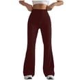 thumbnail image 1 of Timegard Workout Legging for Women High Waist Slim Fitting Bell Bottom Basic Yoga Trousers Solid Color, 1 of 4