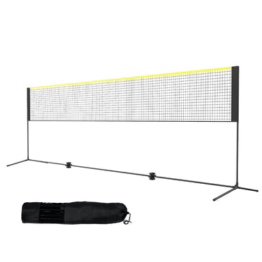 KFFKFF Multi-Sport Net Set, Adjustable Height for Badminton, Volleyball, Pickleball, and Tennis, 17ft Width, Foldable and Portable Design with Poles, Base, and Travel Bag