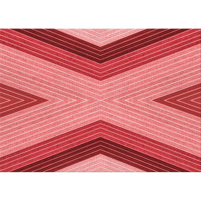 Ahgly Company Tapis d'Aire Rectangulaire Transitionnel Rouge pour Intérieur, Lavable à la Machine, 2 Pieds x 4 Pieds