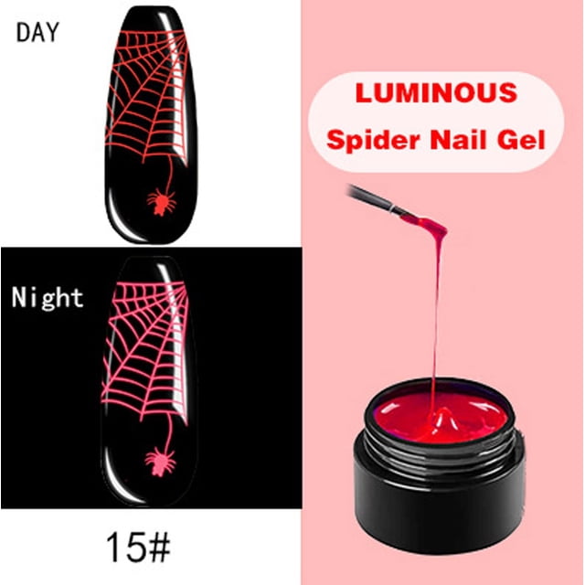 Heliisoer Nail Luminous Spider Gel Nail Polish Neon Fluorescent Effect Gel 8ml