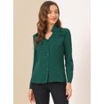 thumbnail image 2 of INSPIRE CHIC Chemise Élégante à Manches Longues Col en V pour Femmes TP Vert, 2 of 6
