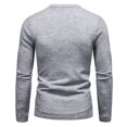 thumbnail image 3 of Penkiiy Chandails pour Hommes Mode Hommes Décontracté Manches Longues Col Rond Uni Chandails Tricotés pour Dames Hauts Chandails Gris, 3 of 3