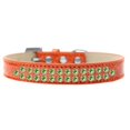 thumbnail image 1 of Two Row Lime Green Crystal Size 20 Orange Ice Cream Dog Collar, 1 of 1