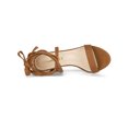 thumbnail image 4 of BLISSFUL STEP Women's Strap Block Heel Lace Up Sandals Brown 9, 4 of 7