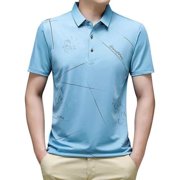 Ketyyh-chn99 Dress Shirts for Men 2024 Men's Dress Shirts Comfor t Wash Short Sleeve Pocket Tee Light Blue,3XL