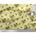 thumbnail image 3 of Soimoi Tissu Crêpe polyester Imprimé Feuilles & Roses au Mètre 52 Pouces de Large, 3 of 3