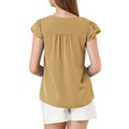 thumbnail image 3 of INSPIRE CHIC Women's Solid V Neck Cap Short Sleeves Work Blouse, 3 of 6